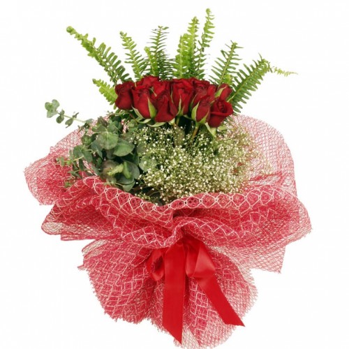 11 piece İmport Red Roses Bouquet